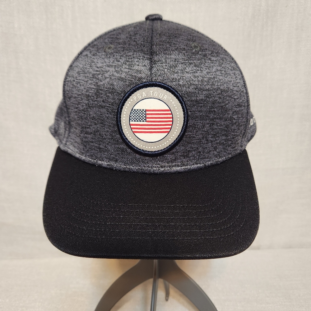 PGA Tour Adjustable Golf Hat American Flag Emblem